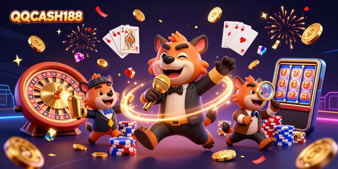 Experience thrills at QQCASH188 with hyenas running a lively comedy casino club!