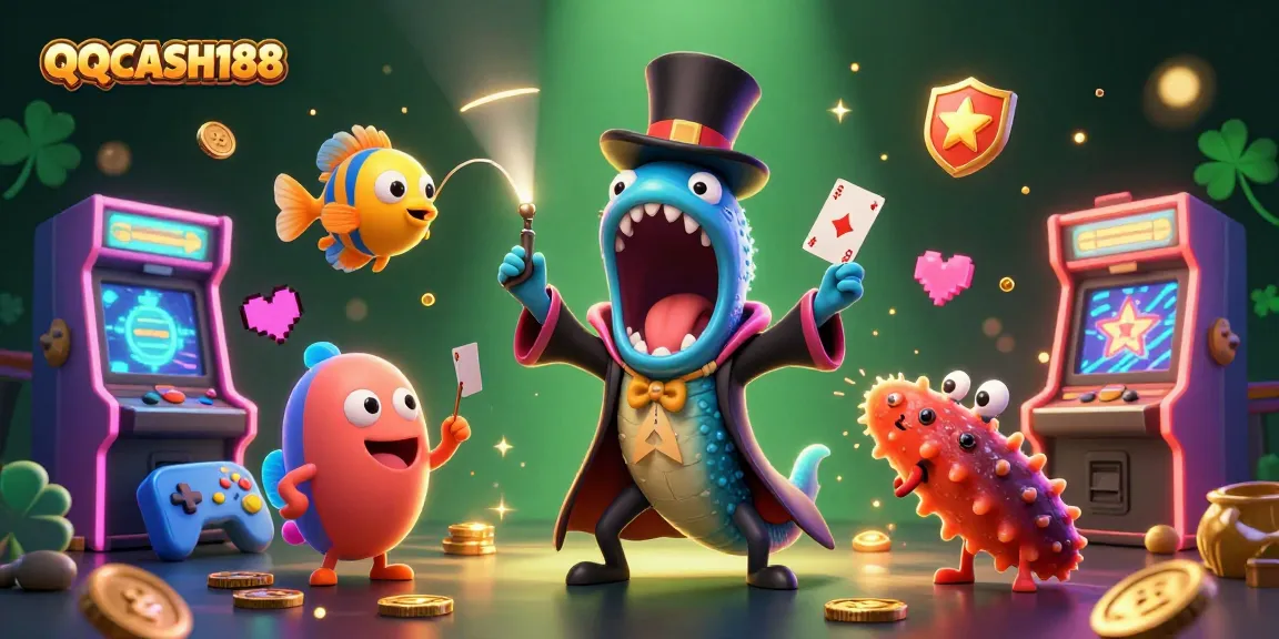 Experience thrilling card magic at QQCASH188 with a vibrant underwater casino scene featuring unique sea creatures.