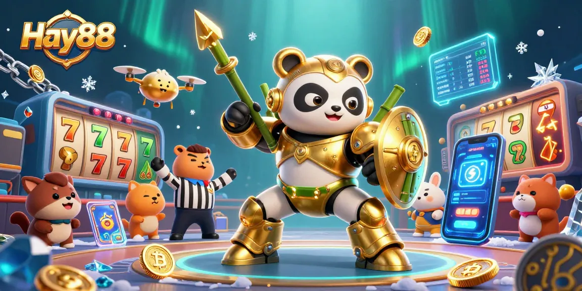 Experience exciting gameplay at Hay88 in a vibrant online casino setting featuring thrilling slot machines and crypto elements.