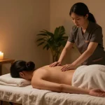 Experience a calming 고양출장마사지 in a serene massage room.