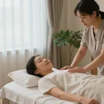 Relaxing 안양출장안마 session in a serene home environment with a skilled therapist.