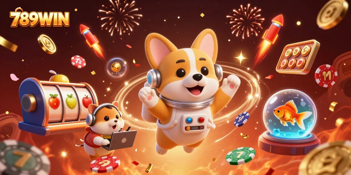 Engage with exciting gaming opportunities at 789WIN soaring through a vibrant space-themed casino.
